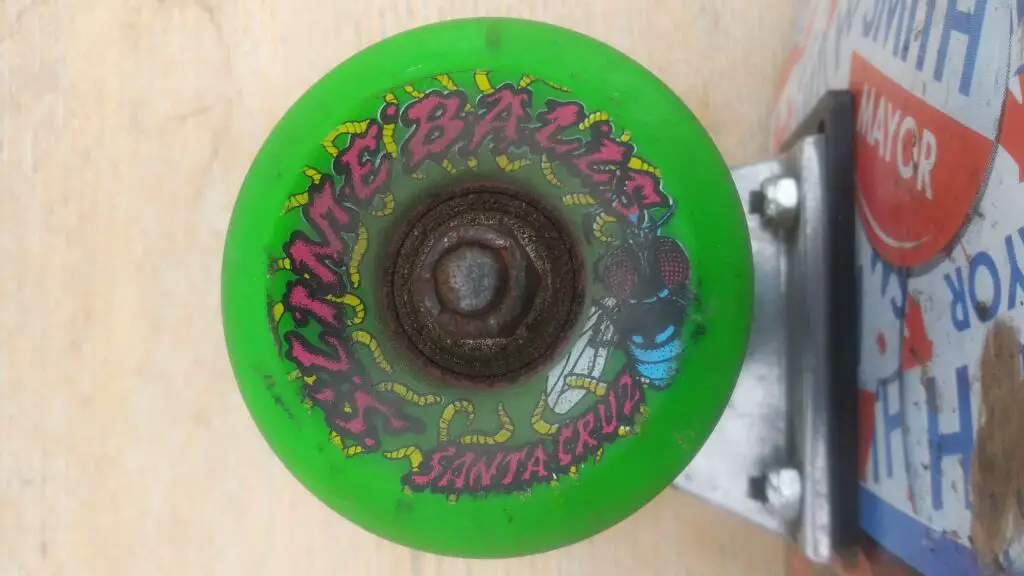 longboard wheel on a skateboard guide